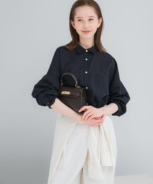 URBAN RESEARCH ROSSO（アーバンリサーチロッソ）の「『WEB/一部店舗限定』『UR TECH Smart Linen Touch』イージーリネンオーバーシャツ（シャツ/ブラウス・レディース・LIGHT PINK/BRN STRIPE/NAVY・Free）」の19枚目の写真