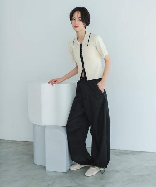 SENSE OF PLACE by URBAN RESEARCH（センスオブプレイスバイアーバンリサーチ）の「『軽量』メッシュフラットシューズ（パンプス・レディース・BLACK/IVORY・S/M/L）」の17枚目の写真