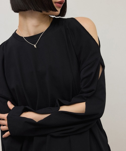 ADAM ET ROPE'(アダムエロペ)の「【Baserange(ベースレンジ)】別注 Pin Long Sleeves(Tシャツ/カットソー・レディース・ブラック/ホワイト・S)」の9枚目の写真