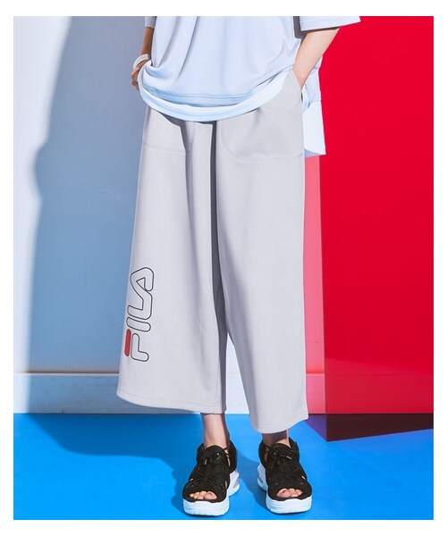 美良品  FILA ミドルパンツ FILA 高身長 裏起毛ブリスターロングパンツ（UVカット