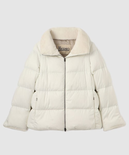 ROPE'（ロペ）の「【WEB限定/一部店舗限定】【HERNO(ヘルノ)】エコファーショート丈ダウンコート（ダウンジャケット/コート・レディース・ブラック/オフホワイト・M/S）」の8枚目の写真