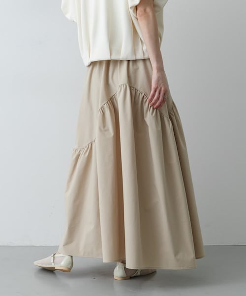 SENSE OF PLACE by URBAN RESEARCH(センスオブプレイスバイアーバンリサーチ)の「アシメキリカエギャザースカート(スカート・レディース・OFF WHITE/BLACK/BEIGE・One)」の22枚目の写真