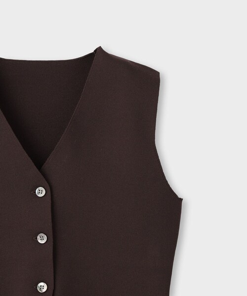 ROPE'(ロペ)の「【一部店舗限定】【REALM(レルム)】KNIT GILET|ノースリーブニット 26SS(ニット/セーター・レディース・ホワイト/ダークブラウン・38)」の18枚目の写真