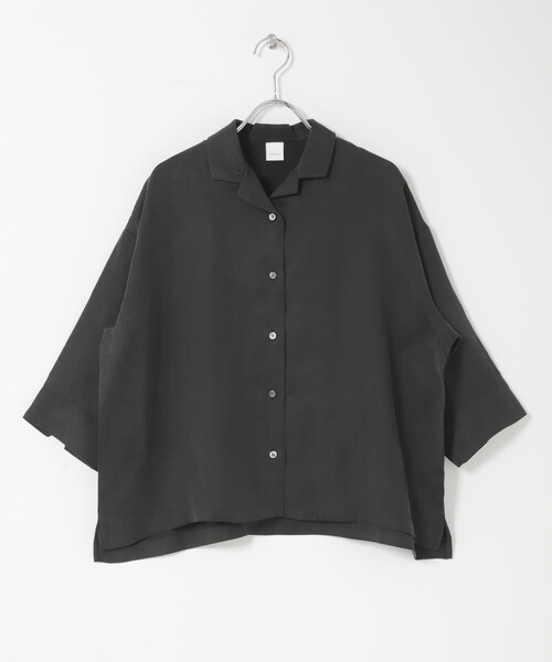 かぐれ（カグレ）の「キュプラオープンカラーシャツ（シャツ/ブラウス・レディース・NAVY/BLACK・Free）」の11枚目の写真