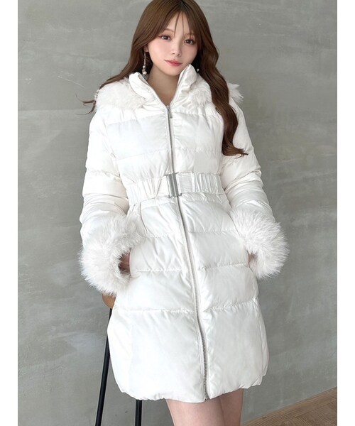 RESEXXY（リゼクシー）の「【完売カラーBLACKは品番:1525100246で予約受付中】フード付ダウンコート（ダウンジャケット/コート・レディース・ホワイト/ブラック/ベージュ・S/M）」の22枚目の写真