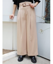 MURUA | ハイウエストタックワイドパンツ(スラックス)