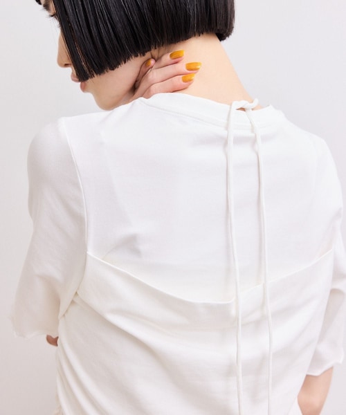 ADAM ET ROPE'(アダムエロペ)の「【WEB限定】ベアトップレイヤードカットソー(Tシャツ/カットソー・レディース・ホワイト/ダークブラウン/ネイビー・F)」の11枚目の写真