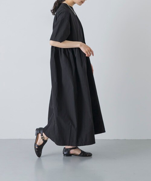 かぐれ（カグレ）の「『2サイズ展開』コットンシルクサイドギャザーワンピース（ワンピース・レディース・BLACK/ROYAL BLUE/BLACK A・0/1）」の21枚目の写真