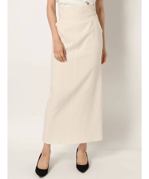 ハイウエストボタンマキシスカート