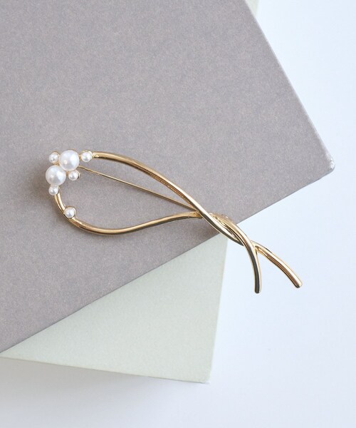 ROPE' PICNIC（ロペピクニック）の「スリムメタルデザインブローチ（ブローチ/コサージュ・レディース・ゴールド/シルバー・F）」の5枚目の写真