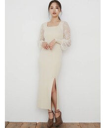 RESEXXY | スクエアネックニットワンピース(ワンピース)