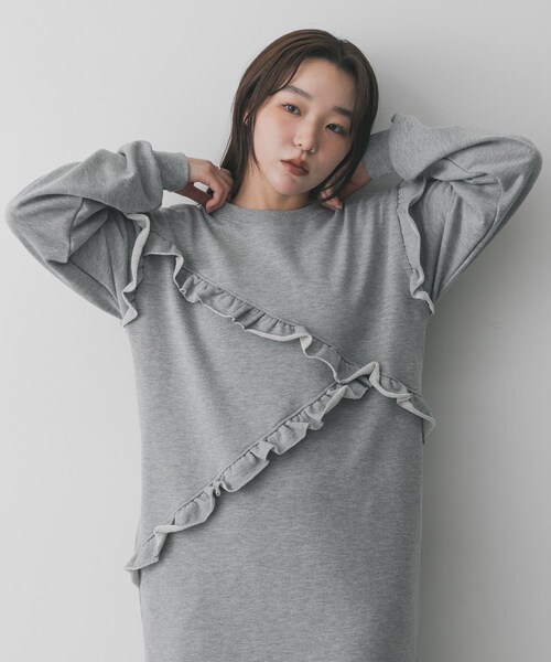 SENSE OF PLACE by URBAN RESEARCH（センスオブプレイスバイアーバンリサーチ）の「フリルカットワンピース（ワンピース・レディース・BLACK/GRAY/Y.BEIGE・COMPACT/One）」の14枚目の写真