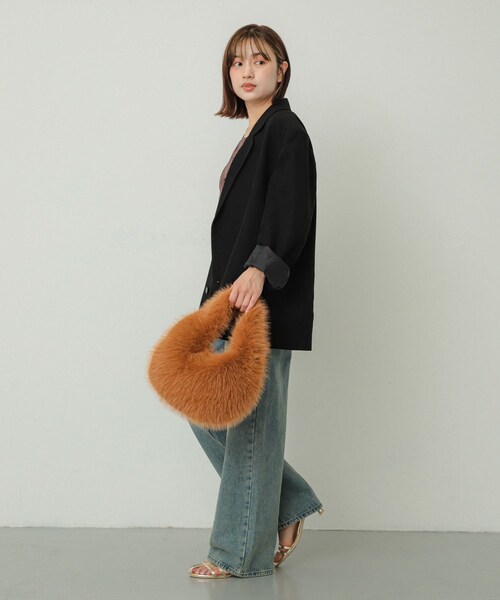 SENSE OF PLACE by URBAN RESEARCH(センスオブプレイスバイアーバンリサーチ)の「ファーラウンドバッグ(ハンドバッグ・レディース・BEIGE/BROWN/MINT・one)」の11枚目の写真