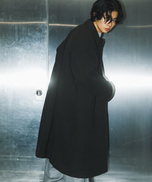 SENSE OF PLACE by URBAN RESEARCH（センスオブプレイスバイアーバンリサーチ）の「『ユニセックス』バルマカーンルーズコート（テーラードジャケット・メンズ・BLACK/D.BROWN/BEIGE/BRN×CHA・M/L）」の7枚目の写真