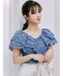 MERCURYDUO | 【MERCURYDUO×新希咲乃】2WAYカットワークバックリボンブラウス(シャツ/ブラウス)