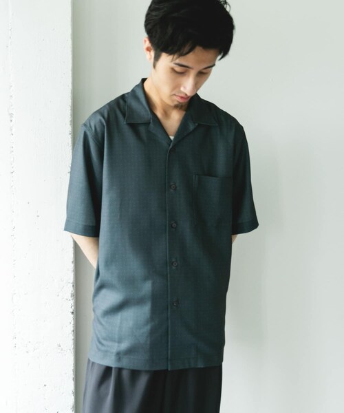 URBAN RESEARCH DOORS(アーバンリサーチドアーズ)の「セオアルファアプリントオープンカラーシャツ(シャツ/ブラウス・メンズ・CHARCOAL/BLUE・M/L)」の7枚目の写真