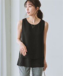 7days Life Styling | ２枚重ねジョーゼット裾ティアードブラウス(シャツ/ブラウス)