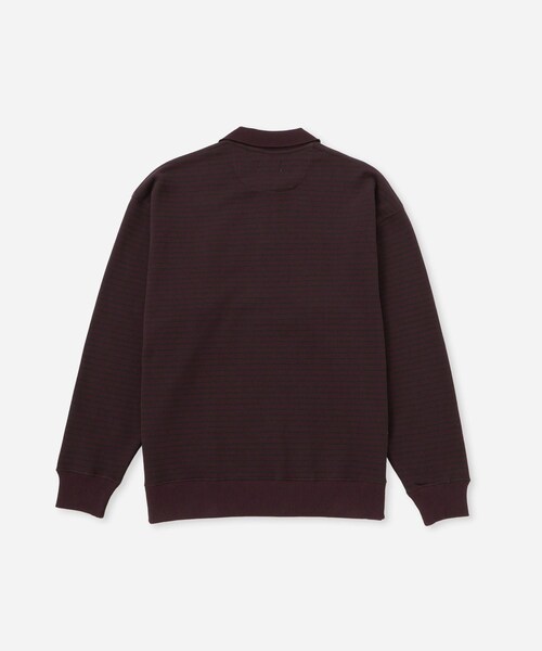 Saturdays NYC(サタデーズ ニューヨークシティ )の「Ryo Stripe Half Zip Polo Sweatshirt(スウェット・レディース・ブラック/ワイン・L/M/S/XL)」の10枚目の写真