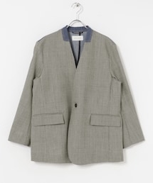 URBAN RESEARCH（アーバンリサーチ）の「STUMBLY　DENIM COMBI NO COLLAR JK（ノーカラージャケット・レディース）」