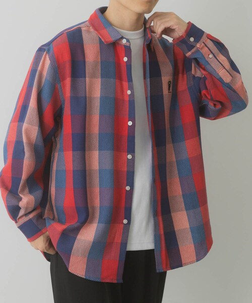 ITEMS URBANRESEARCH（アイテムズ アーバンリサーチ）の「TeddyBearワンポイントチェックネルシャツ（シャツ/ブラウス・メンズ・BEG/RED・M/L）」の17枚目の写真
