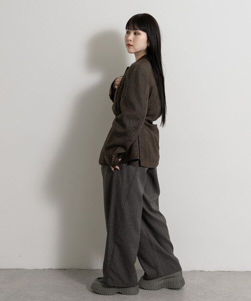 THE GOODLAND MARKET（ザグッドランドマーケット）の「77circa　make v shape tweed jacket（テーラードジャケット・レディース・brown1/brown2/brown3/brown4・one）」の12枚目の写真