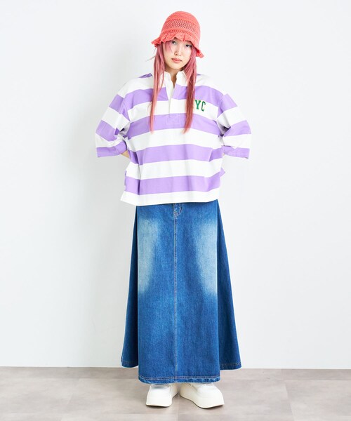 SENSE OF PLACE by URBAN RESEARCH（センスオブプレイスバイアーバンリサーチ）の「ANNA SUI NYC　オーバードレープデニムロングスカート（デニムスカート・レディース・BLUE/BLACK・S/M）」の16枚目の写真