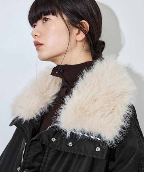 ADAM ET ROPE'(アダムエロペ)の「【upper hights for ADAM ET ROPE'】別注 THE U-BENCH COAT(ナイロンジャケット・レディース・ブラック/グレー・F)」の19枚目の写真
