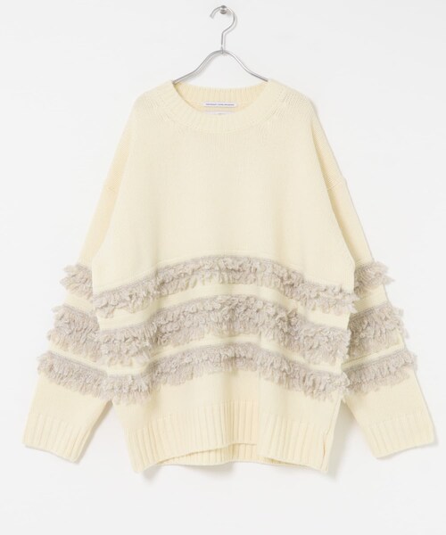 THE GOODLAND MARKET（ザグッドランドマーケット）の「F/CE.　TEXTURE SHIFTED LINES KNIT（ニット/セーター・メンズ・Ivory/Charcoal・S/L）」の9枚目の写真