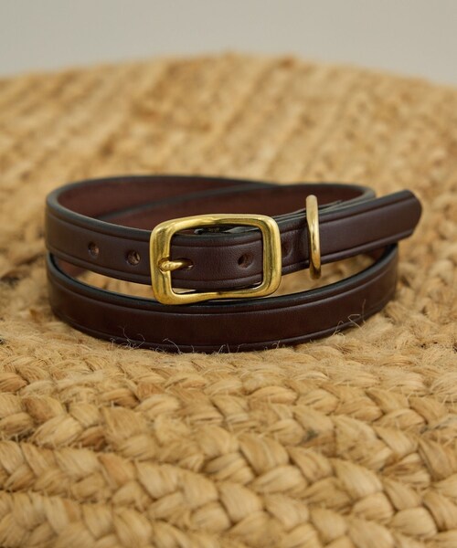 ADAM ET ROPE'(アダムエロペ)の「【TORY LEATHER(トリーレザー)】3/4 wide plain creased belt(ベルト・レディース・ブラック/ダークブラウン・F)」の2枚目の写真