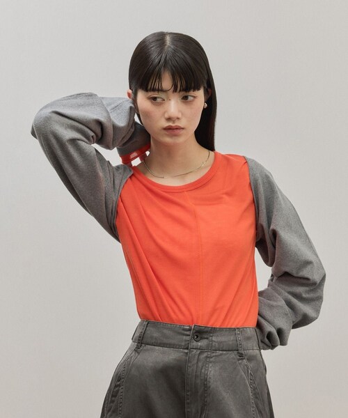 ADAM ET ROPE'（アダムエロペ）の「ボレロニットビスチェ（ベスト・レディース・ブラック/グレー・F）」の2枚目の写真