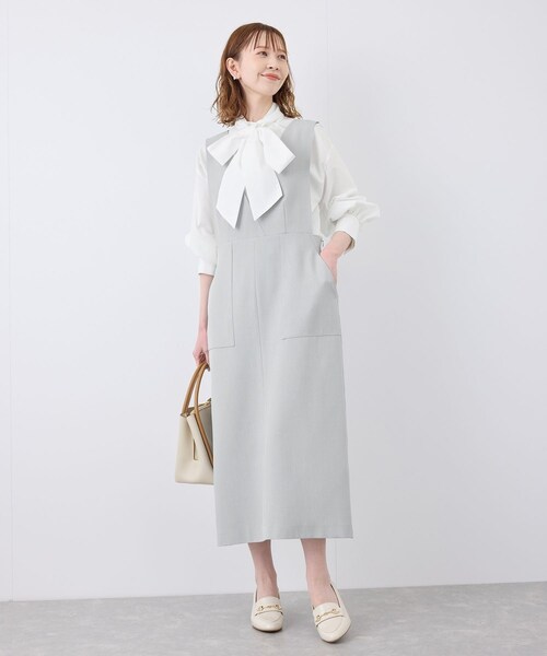 ROPE' PICNIC(ロペピクニック)の「デザインポケットジャンパースカート(ジャンパースカート・レディース・ブラック/ライトグレー/ベージュ・36/38)」の3枚目の写真