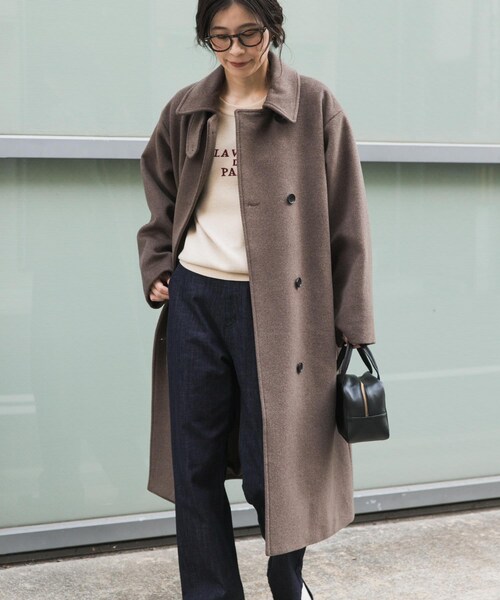 URBAN RESEARCH DOORS（アーバンリサーチドアーズ）の「ウールロングコート（テーラードジャケット・レディース・杢BROWN/NAVY・M）」の11枚目の写真