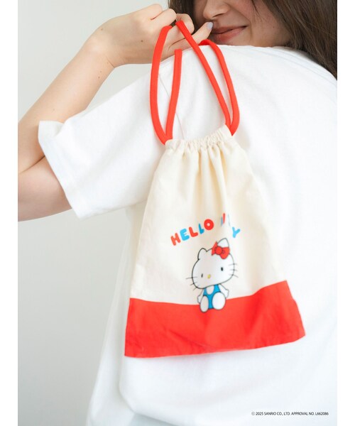 Ungrid（アングリッド）の「【ハローキティーコラボ】ロゴデザイン巾着ポーチ（ポーチ・レディース・アイボリー・F）」の2枚目の写真