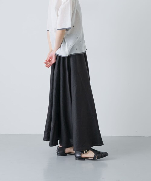 かぐれ（カグレ）の「リネンフレアスカート（スカート・レディース・BLACK/BROWN/BLUE GREEN・Free）」の10枚目の写真