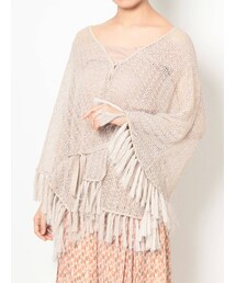 MERCURYDUO | フリンジ付ニットポンチョ(ニット/セーター)