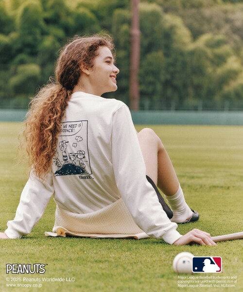 ROPE' PICNIC（ロペピクニック）の「【PEANUTS×MLB COLLECTION by ROPE' PICNIC】ロングスリーブTee（Tシャツ/カットソー・レディース・ホワイト/ホワイト系/ベージュ・F）」の5枚目の写真