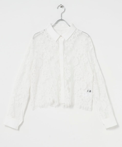 URBAN RESEARCH ROSSO（アーバンリサーチロッソ）の「レースクレリックシャツ（シャツ/ブラウス・レディース・WHITE/NAVY・Free）」の4枚目の写真