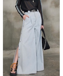 PAMEO POSE | 【TRAPEZE】Side Slit Denim Pants(デニムパンツ)