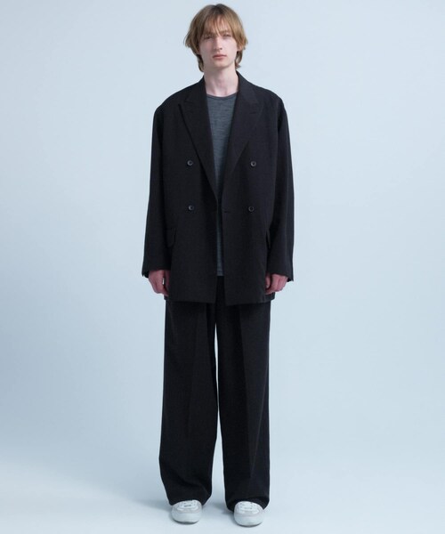 new basic　WOOL SILK LINEN DOUBLE JACKET