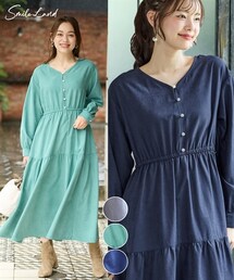 nissen | 大きいサイズ ティアードロングワンピース(ワンピース)