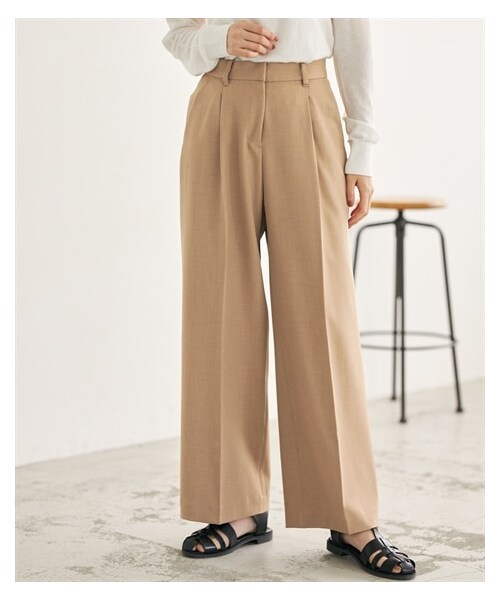 nissen（ニッセン）の「タックストレートパンツ【OtonaSMILE】（パンツ・レディース・キャメル/ダークネイビー/モカ・M/L/LL/3L/4L/5L/6L）」の10枚目の写真