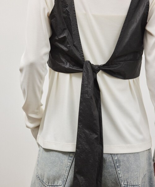 ADAM ET ROPE'（アダムエロペ）の「リボンタンクコンビロンT（Tシャツ/カットソー・レディース・ホワイト系/ダークブラウン系・F）」の19枚目の写真