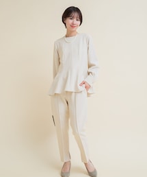 URBAN RESEARCH ROSSO | 『WEB/一部店舗限定』『SHORT/TALLサイズあり』ペプラムブラウス+テーパードパンツ(セットアップ)