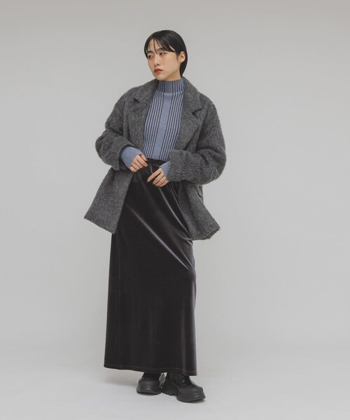 KBF（ケイビーエフ）の「illi　ランダムRIBハイネックニット（ニット/セーター・レディース・IVORY/RED/BLUE/CHARCOAL・One）」の15枚目の写真