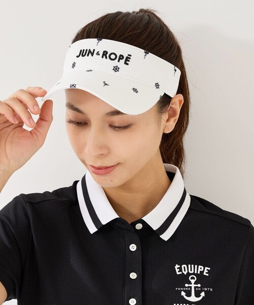 ROPE'(ロペ)の「小紋柄バイザー(サンバイザー・レディース・ブラック/ホワイト/ベージュ・F)」の9枚目の写真