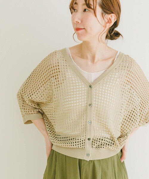 ITEMS URBANRESEARCH（アイテムズ アーバンリサーチ）の「メッシュニットカーディガン（カーディガン/ボレロ・レディース・BLK/GREGE/BRN・FREE）」の19枚目の写真