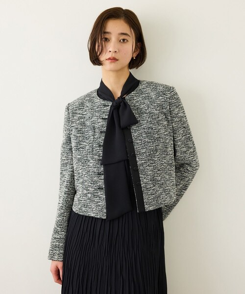 ROPE'(ロペ)の「ジョーゼットフレンチスリーブプリーツワンピース/26SS(ワンピース・レディース・ネイビー・36/38)」の9枚目の写真