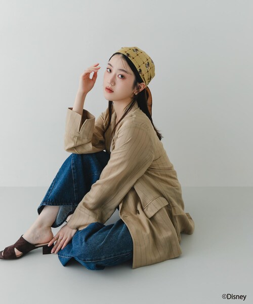 RODE SKO（ロデスコ）の「別注/Disney/大判スカーフ（バンダナ/スカーフ・レディース・BEIGE/BLUE・One）」の9枚目の写真
