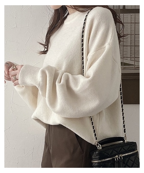 nissen（ニッセン）の「オーバーサイズシャギーニット（ニット/セーター・レディース・ピンク/アイボリー・1(S~M)/2(L~LL)）」の3枚目の写真