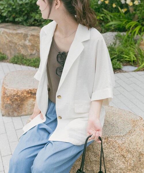 ITEMS URBANRESEARCH（アイテムズ アーバンリサーチ）の「シアードルマンジャケット（テーラードジャケット・レディース・WHT/BLK/BRN/CHK・FREE/Free）」の6枚目の写真